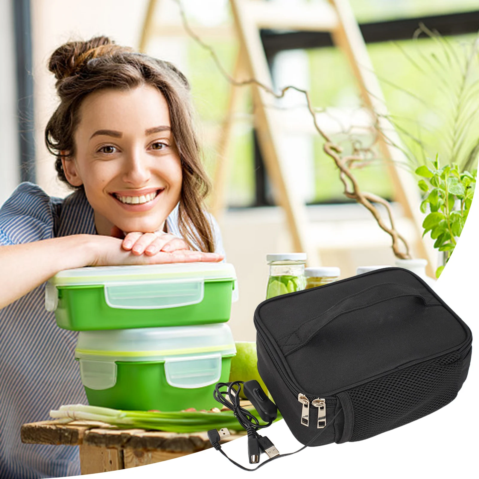 Heated Lunch Bag USB Lunch Bag Warmer USB Plug Lunch Warming Tote Heating Lunch  Box Heater For Office Travel Home Kitchen