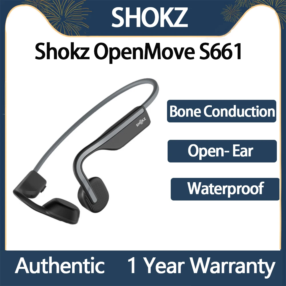 

Original SHOKZ OpenMove S661 Bone Conduction Bluetooth Earphone Typc C IP55 Water-Resistant Wireless Sport Earbuds Open-Ear