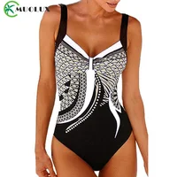 2024 One Piece Swimsuit Sexy Ruched Tummy Control Swimwear Women Vintage Solid Monokini Beachwear Female Bathing Suit Plus Size