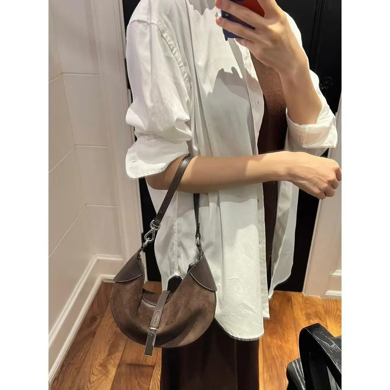 Retro Suede Frosted Tote Bag Autumn and Winter New Versatile Work Commuting Shoulder Bag Women's Bags Handbags