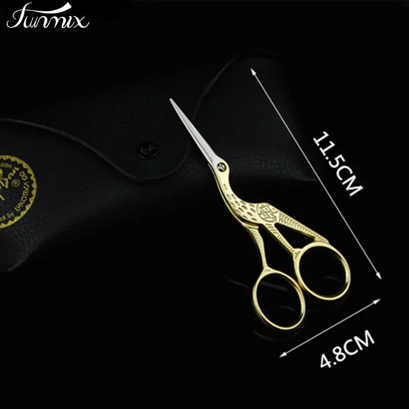 1Pcs Stainless Steel Crane Pattern Makeup Cosmetic Scissors Eyelash Extension Tool