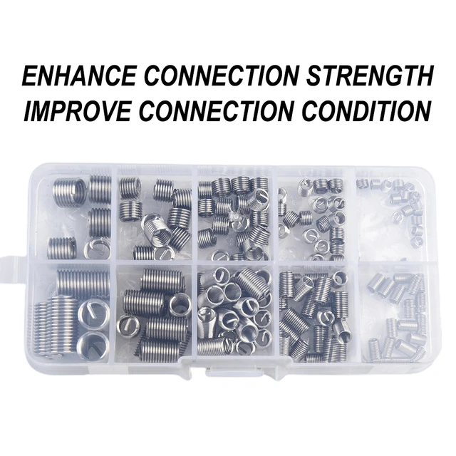 Set Riparazione Filettature Helicoil - 50 Inserti Acciaio Inox M2 X 2D Con Attrezzi