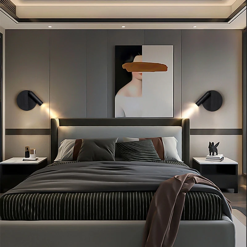 

LED Modern Wall Lamps New Bedroom Bedside Hotel Study Reading Wall Lamps Home Background Lighting Decoration Indoor Wall Sconce