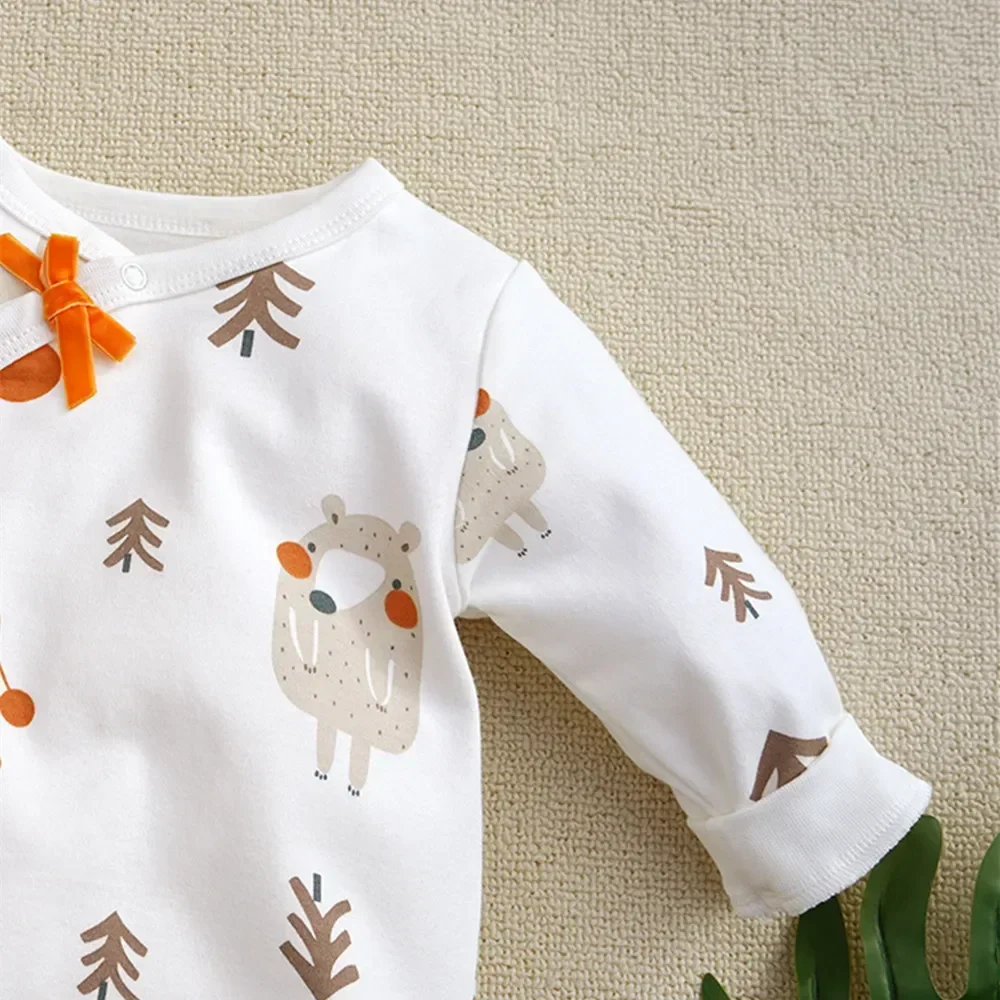 Baby Girl Rompers 0 to 12 months Spring Autumn Cotton Long Sleeve Print Infants Underwear Overalls baby clothes