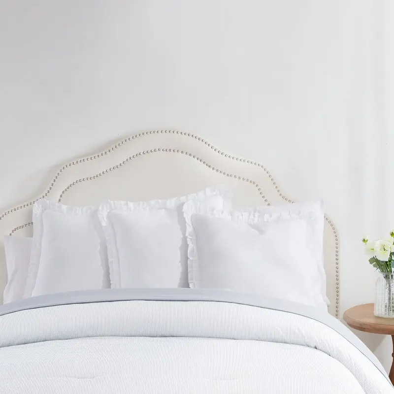 

White Solid Cotton Euro Shams, Euro (3 Count)