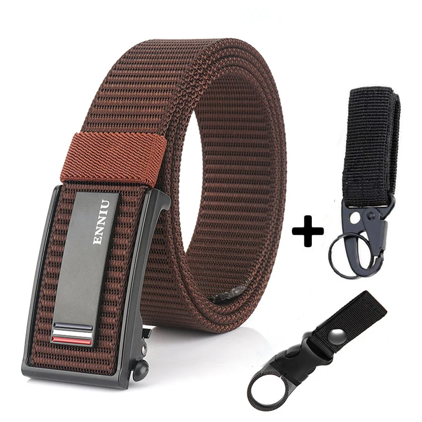 mens fabric belts New Fashion Men's Belt Top Quality Comfortable Nylon Belts For Men Metal Automatic Buckle Young Canvas Tactical Designer Belt leather belt price Belts