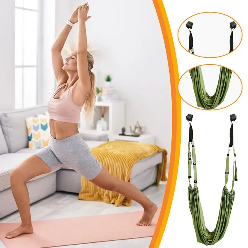 Adjustable Aerial Yoga Strap Hammock Swing Stretching Strap Anti-Gravity Inversion household lower waist trainer Gym Device