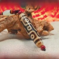 Natural Tibetan Agate Tianzhu Genuine Product Eight-Eyed Necklace Pendant for Men And Women Original Design Jewelry Accessory