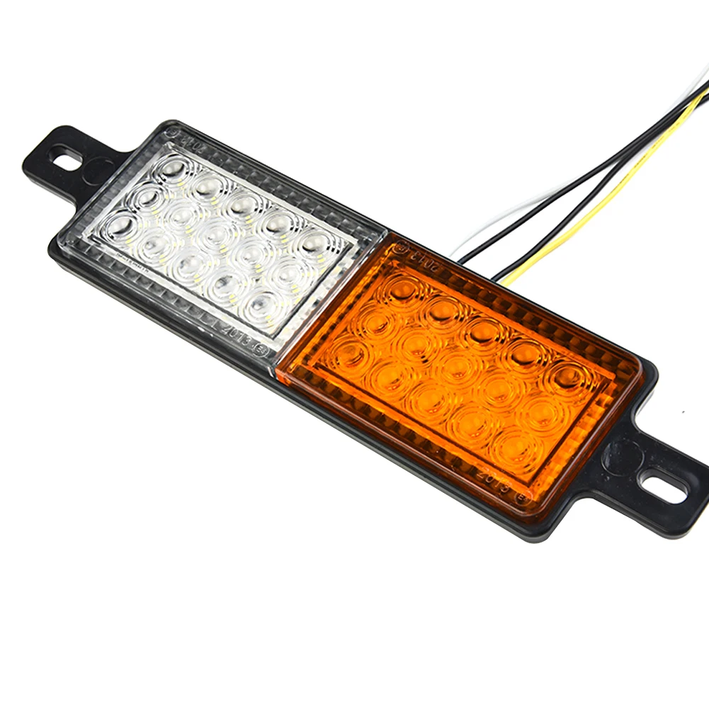 

30 LED Indicator Light Indicator Lamp Lights Marker Park Universal White Amber 1.8W 167mm*57mm*22mm 2x Bullbar