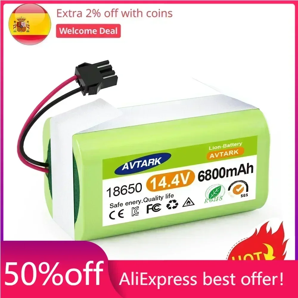 

14.4V 4000mAh Li-ion Battery for Conga Excellence 950 990 1090 1790 1990 Deebot N79S N79 DN622 Eufy Robovac 30 35C Rechargeable