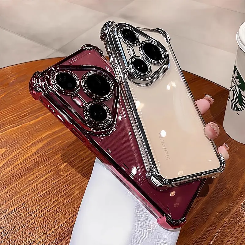 Fashion Electroplating Transparent Shockproof Case with Reinforced Corners