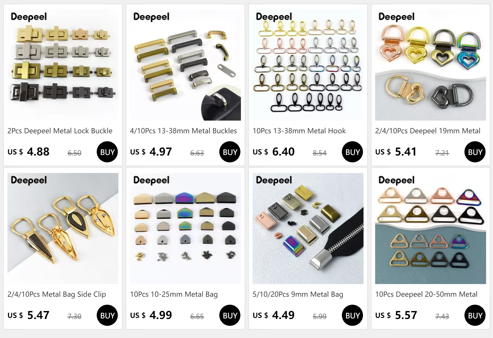 10 Stücke Deepeel 10-60mm Metallband Schwanz Clip Schnalle Hosenträger Gürtel Brieftasche Leder Stopper Schnallen Schnur Ende DIY Zubehör – Detail 1