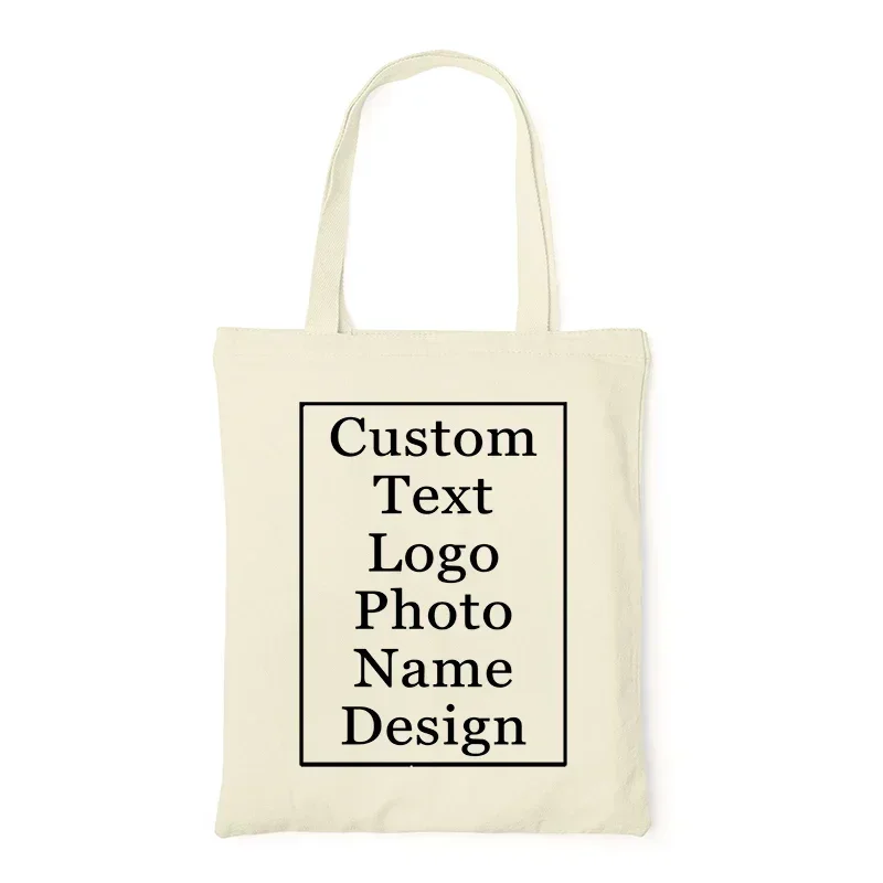 Customized Canvas Bags Shopper Shoulder Bag Big Women Designer Handbags Shopping Tote Casual Woman Grocery Customizable Fabric