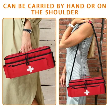 Borsa per kit di pronto soccorso da viaggio per borsa da trasporto medica domestica Organizzatore di archiviazione multifunzionale Scatole per medicinali a strati Armadietto per medicinali