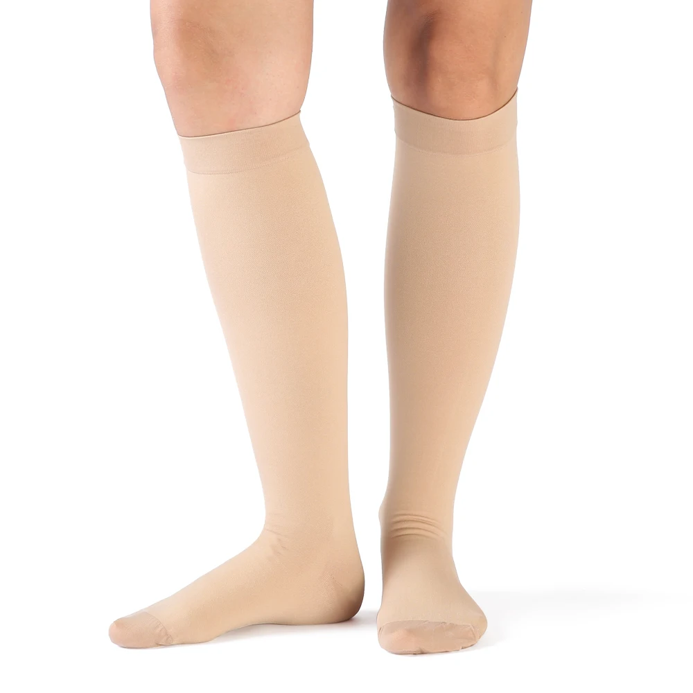 20-30 mmHg Compression Socks Knee High Close Toe-Effective For Varicose Veins,Provide Optimal Support For Running,Sports,Hiking,