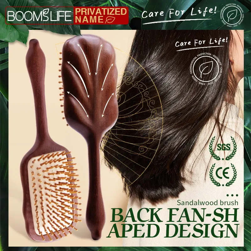 Hair Brush Luxurious Sandalwood Hair Brush Women Wide Teeth Paddle Wooden Comb for Hair Massage Scalp Brosse Cheveux