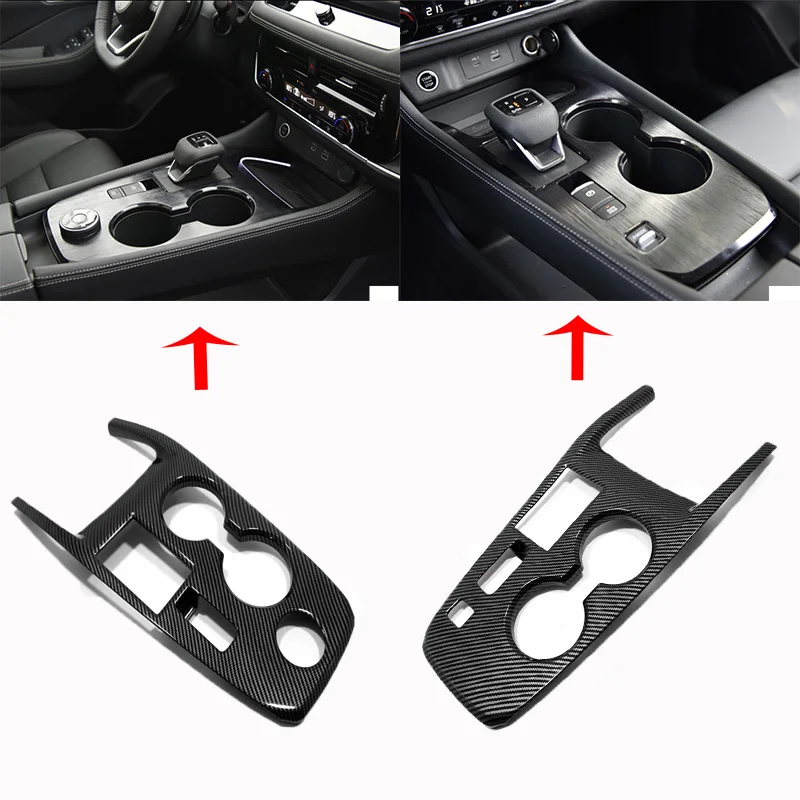 

For Nissan Rogue X-Trail T33 2021 2022 Carbon Fiber Gear Shift Panel Cover Car Decoration Trim Interior Accessories Car Styling