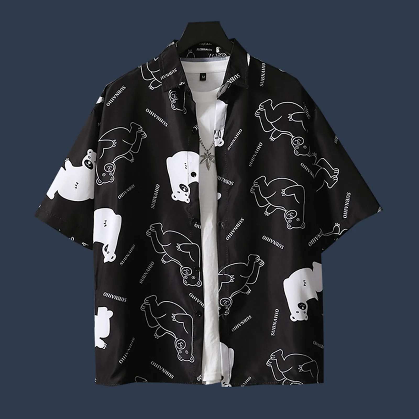 Goose Full Print Summer Button Up Shirt Men Casual Fashion Short Sleeves Shirts Button Lapel Summer 2024 Hawaiian Beach Shirt 2