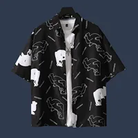 Goose Full Print Summer Button Up Shirt Men Casual Fashion Short Sleeves Shirts Button Lapel Summer 2024 Hawaiian Beach Shirt 2