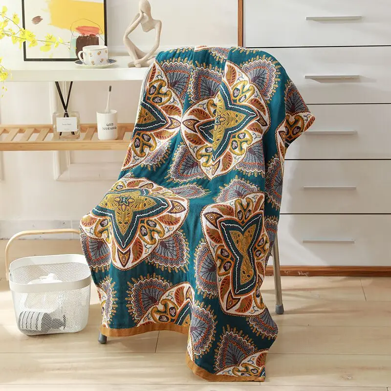 Bath Towel Flora Cartoon Large Cotton 80*160 CM Five-layer Gauze Jacquard for Child Adult