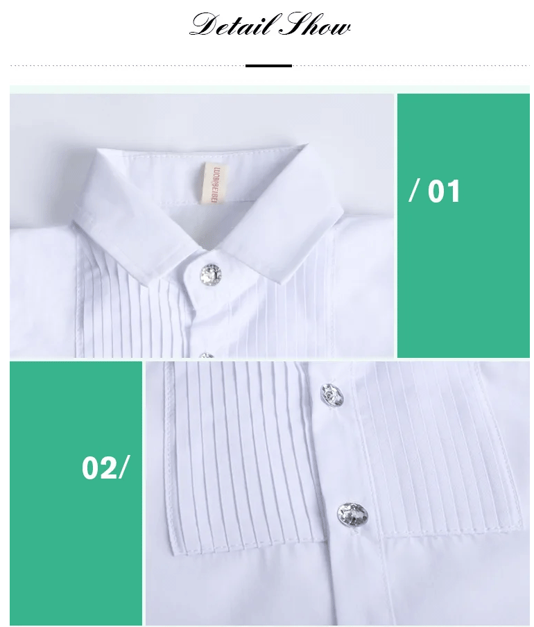 Baby Kleinkind Teenager Kleidung Schuluniform Jungen Hemden weiß Langarm Turn-Down Kragen Kinder Shirt für Jungen Kinder Tops – Detail 2
