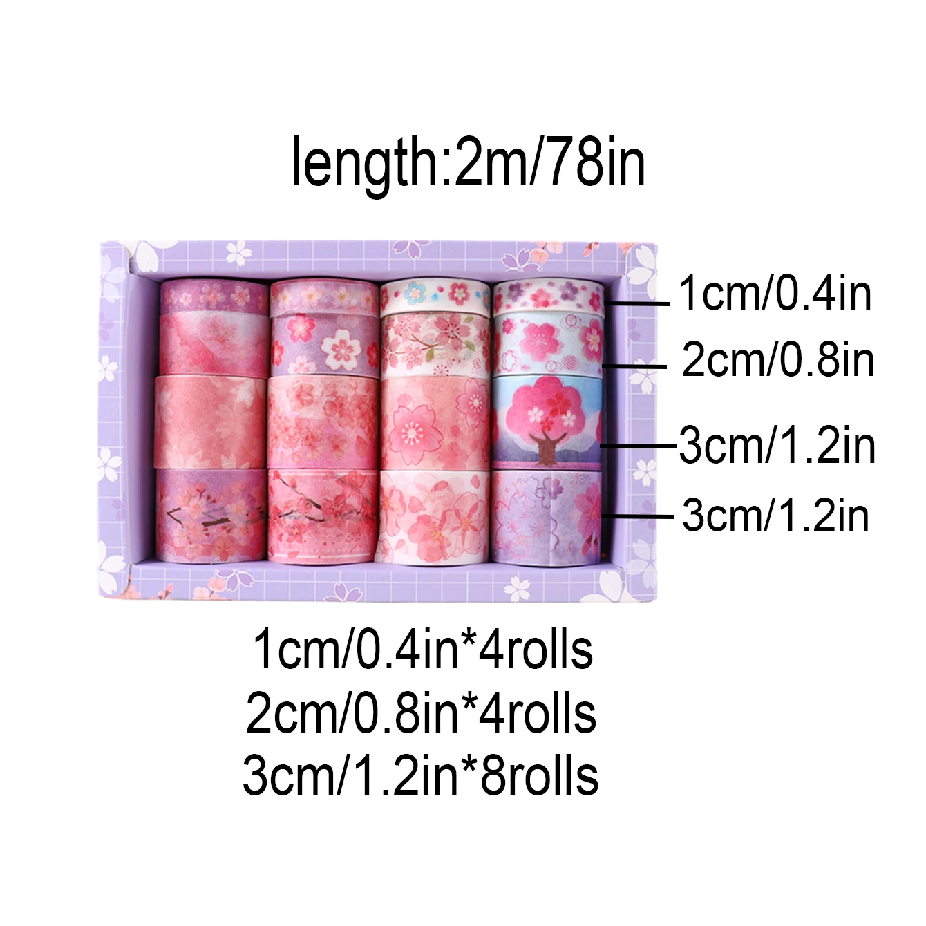 16 rolls/box of spring cherry blossom-themed washi tape, cherry blossom pattern tape and book decorations, gifts for the family 2