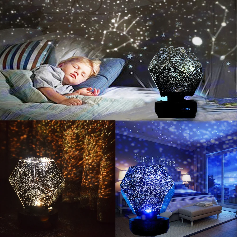 Night Light Starry Sky Projector Lampara Proyector Estrellas Moon Lamp  Rotating 5 Set Films Children's Room Decor Toys For Child - AliExpress