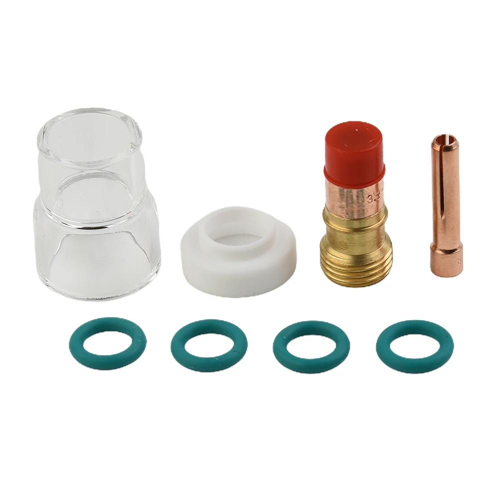 

Set Of 8 For WP-17/18/26 TIG Gun Stubby Gas Lens #12 Heated Glass Heat Resistant Cup Gas Lens Replacement Tool Weld Channels