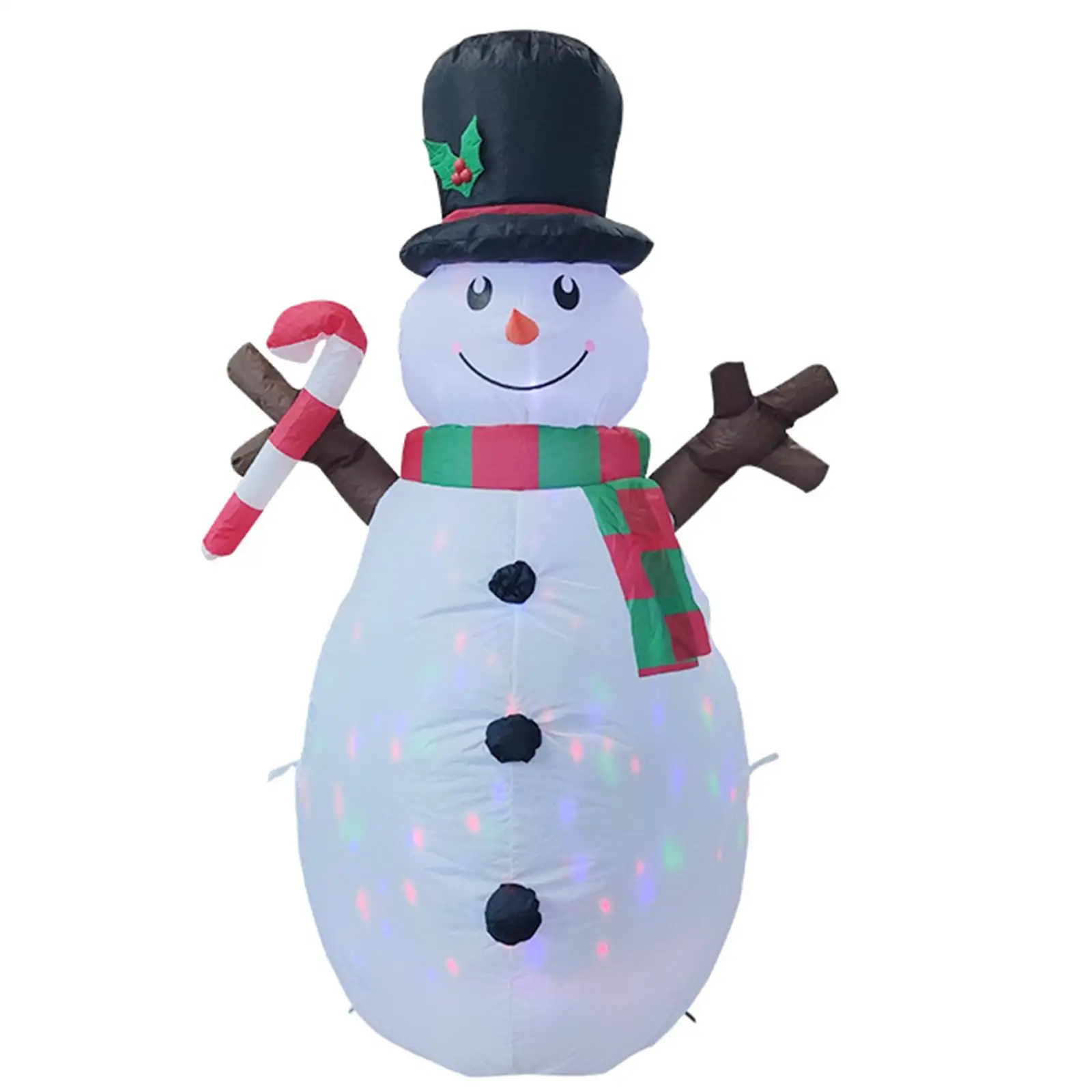 

Christmas Inflatables 1.6M Tall Colorful Rotating Lights Ornament Funny Blow up Snow Man for Lawn Holiday Outside Vacation Yard