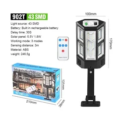 Solar - Powered Motion Sensor LED Wall Light for Outdoor Spaces - Waterproof and Adjustable Brightness (43SMD 1PC)