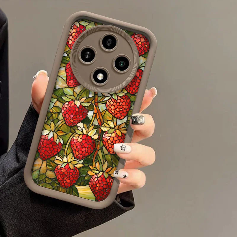 Creative Retro Fruits Marble Texture Printed Phone Case Cover