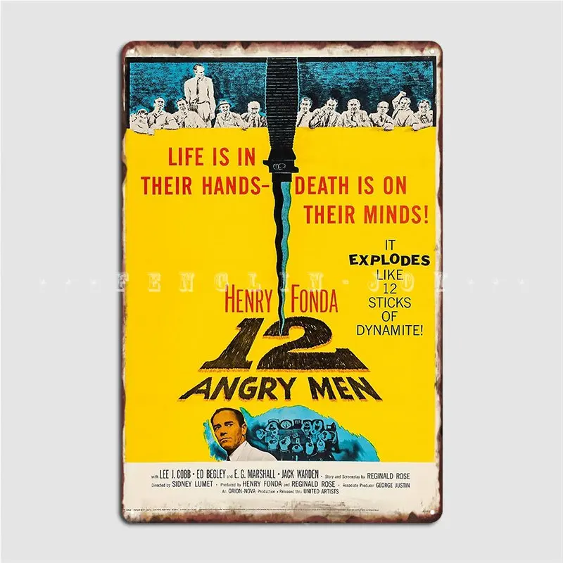 

Twelve Angry Men Film Poster Metal Plaque Club Party Cave Pub Designing Poster Tin Sign Poster