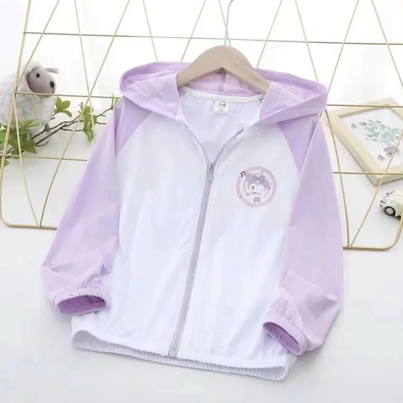 2024 Sanrio Kawaii Anime My Melody Girls Coat Summer Sweet Cute Cartoon Babys Tops Korean Tide Outdoor Clothing Gift for Kids