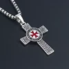 Cross Templar 925 Silver Classic Pendant Necklace Double-sided Men's Amulet 2