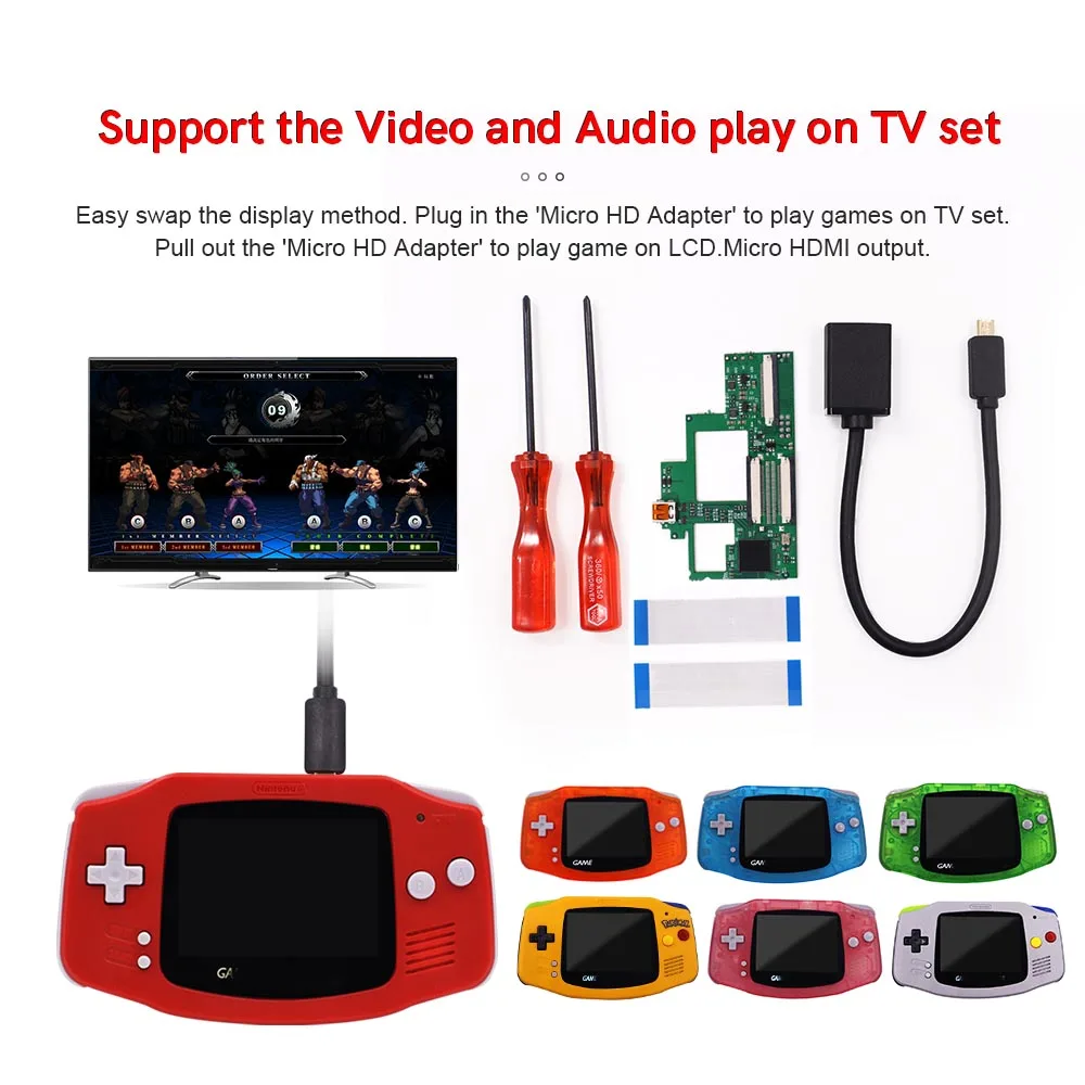 New Gba Micro Hdmi Compatible Tv Output Hdtv Converter Pcb Kit For 32 Pin Gameboy Advance Gba Console And Pre Cut Shell Case Harddisk Boxs Aliexpress