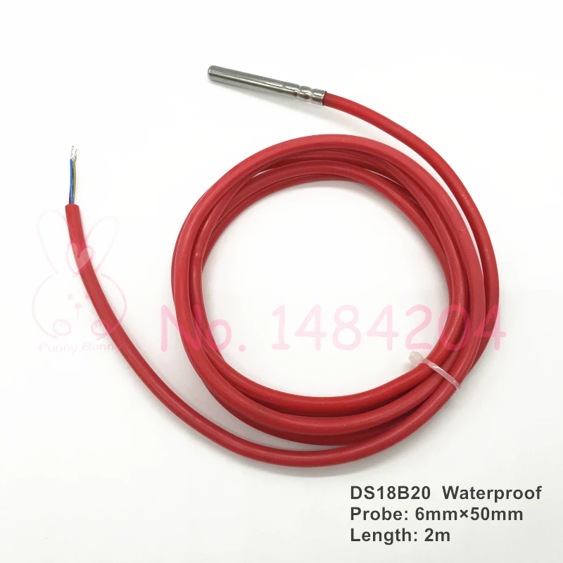 DS18B20 Temperature sensor Waterproof 6mm*50mm Stainless Steel probe ...