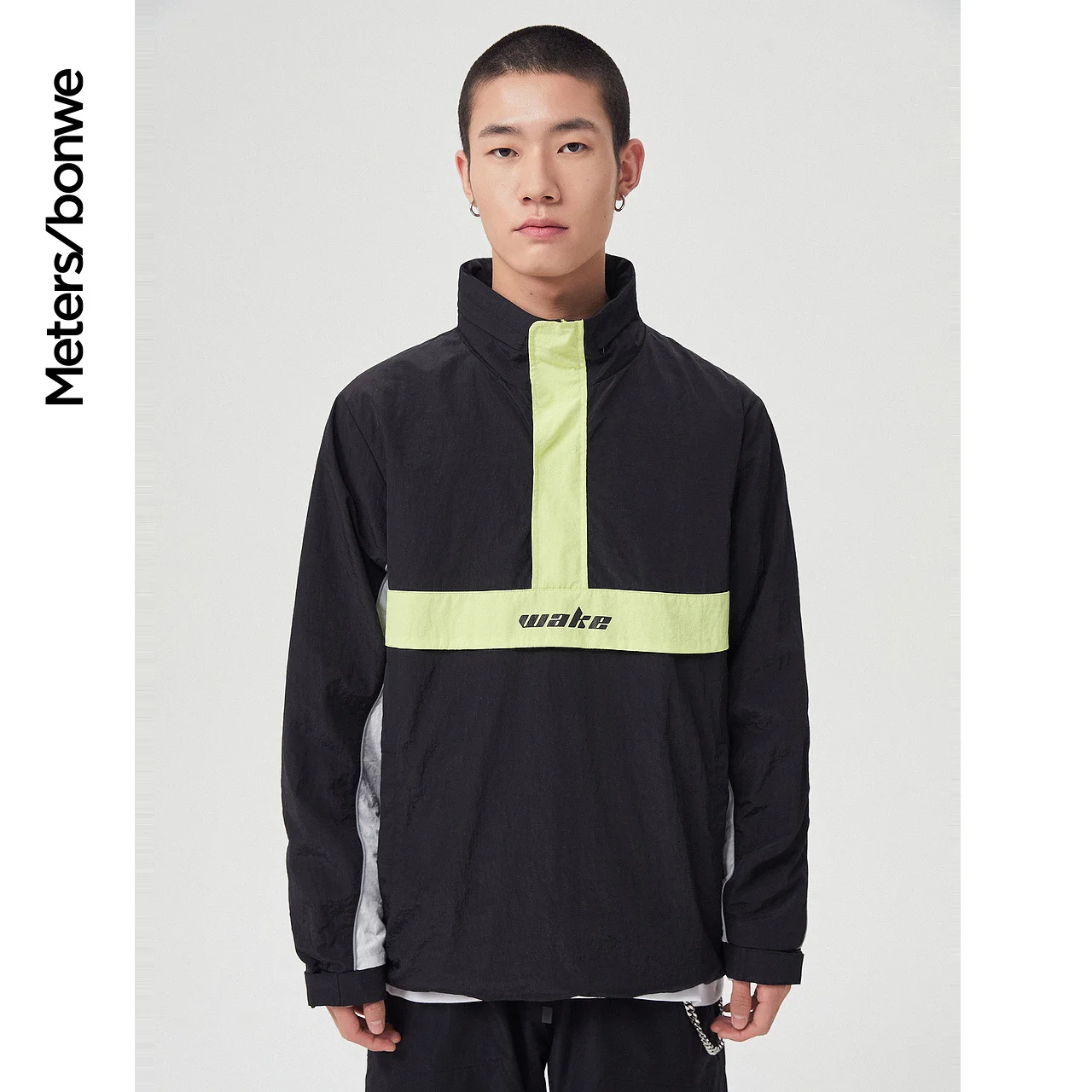 Metersbonwe Hooded Jacket Men Spring Fashion Color Block Spliced Back-To-Back Pullover Sports Coat Fashion Top Simple Style