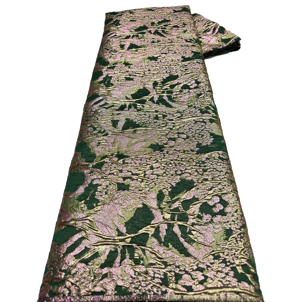 African Jacquard Brocade Lace Fabric French Tulle Lace Embroidery Gold line for French Tulle Dress african lace fabric