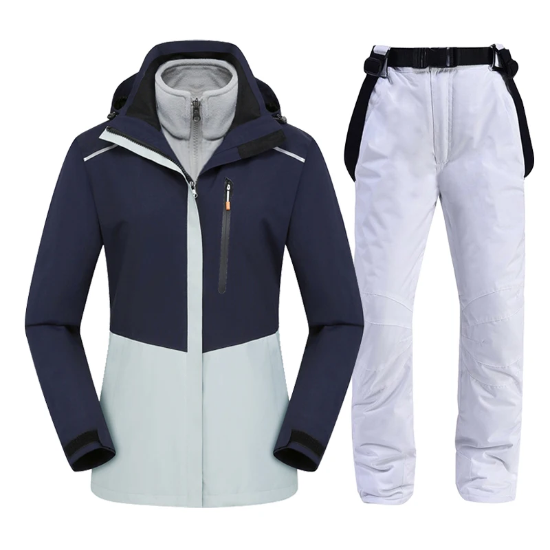 Ski Jacket Women Winter Waterproof Warm Hooded Windproof Raincoat Snow Pants Outdoor Snowboard Wear Set