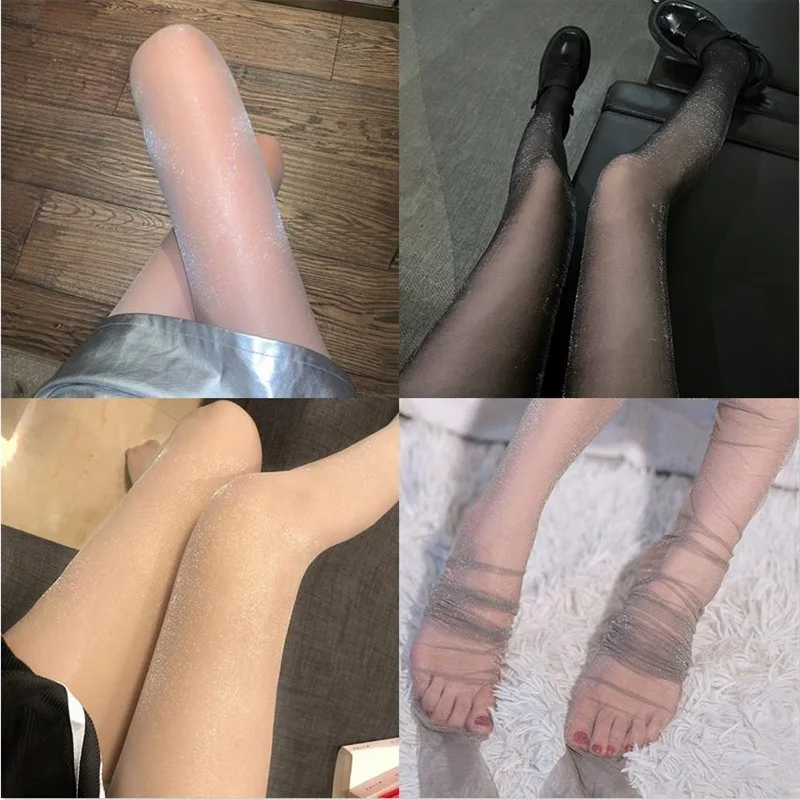 1 Pz Trasparente Ultrasottile Sexy Collant Da Donna Mulheres Meias Sparkle Hantes Collant Collant Sparkle Ho Calze Sottili Calze Intimo