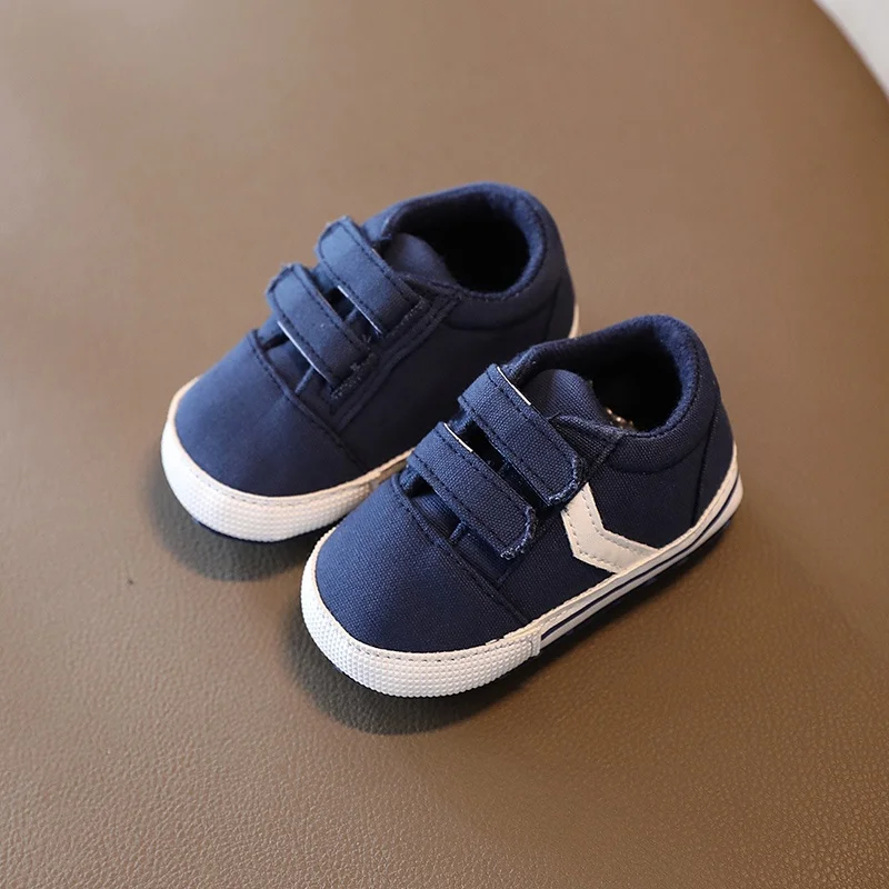 Soft Soles Baby Shoes Classic Soft Sole Shoes Kids 0-18 Months Old Velcro Strips In Solid Color Toddler Shoes, Casual Shoes With 4