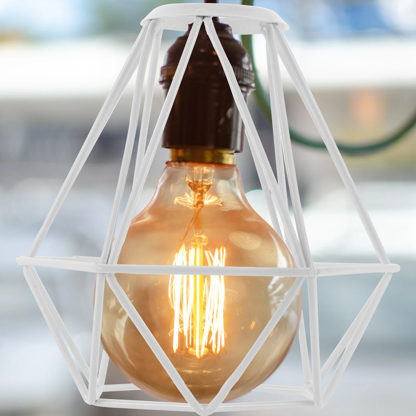 

Vintage Light Bulbs Hollow Lampshade Black Pendant Chandeliers Restaurant Holders Replacement