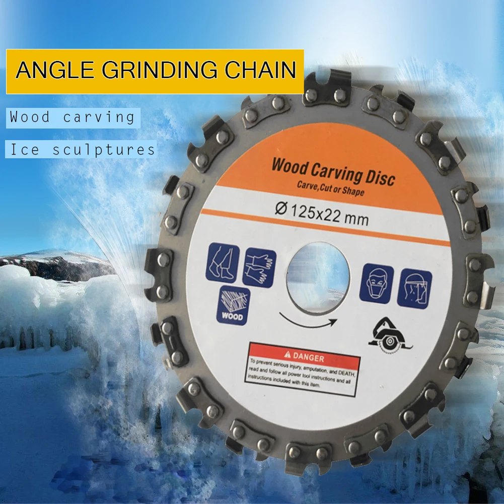Cutting Discs 125mm 16 Tooth Woodworking Disc Grooving Machine Chains for 5 Inch Angle Grinder Carving