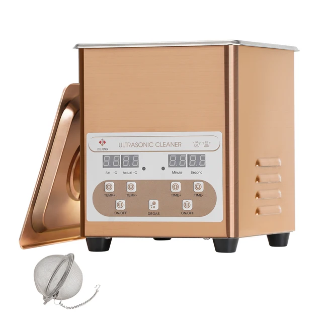 เครื่องทําความสะอาดอัลตราโซนิก 40kHz, ถังอัลตราโซนิก 2 ลิตร, เครื่องทําความสะอาดเครื่องประดับ, แว่นตา, เหรียญ, นาฬิกา, ตัวกรองเครื่องกาแฟ, โซ่จักรยาน, ชิ้นส่วนขนาดเล็ก ฯลฯ 1