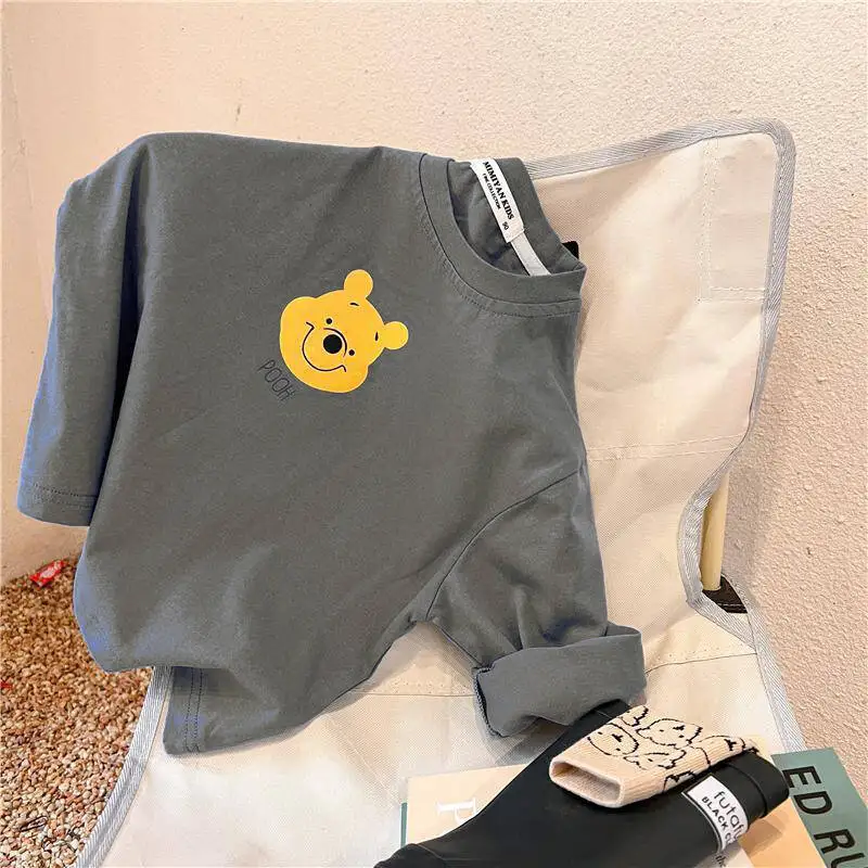 Kids T Shirt Cartoon Mickey Children's Long Sleeved T-shirt Spring Autumn Fashion Baby Base Shirt Tops Crewneck Loose Kids Blouse Clothes