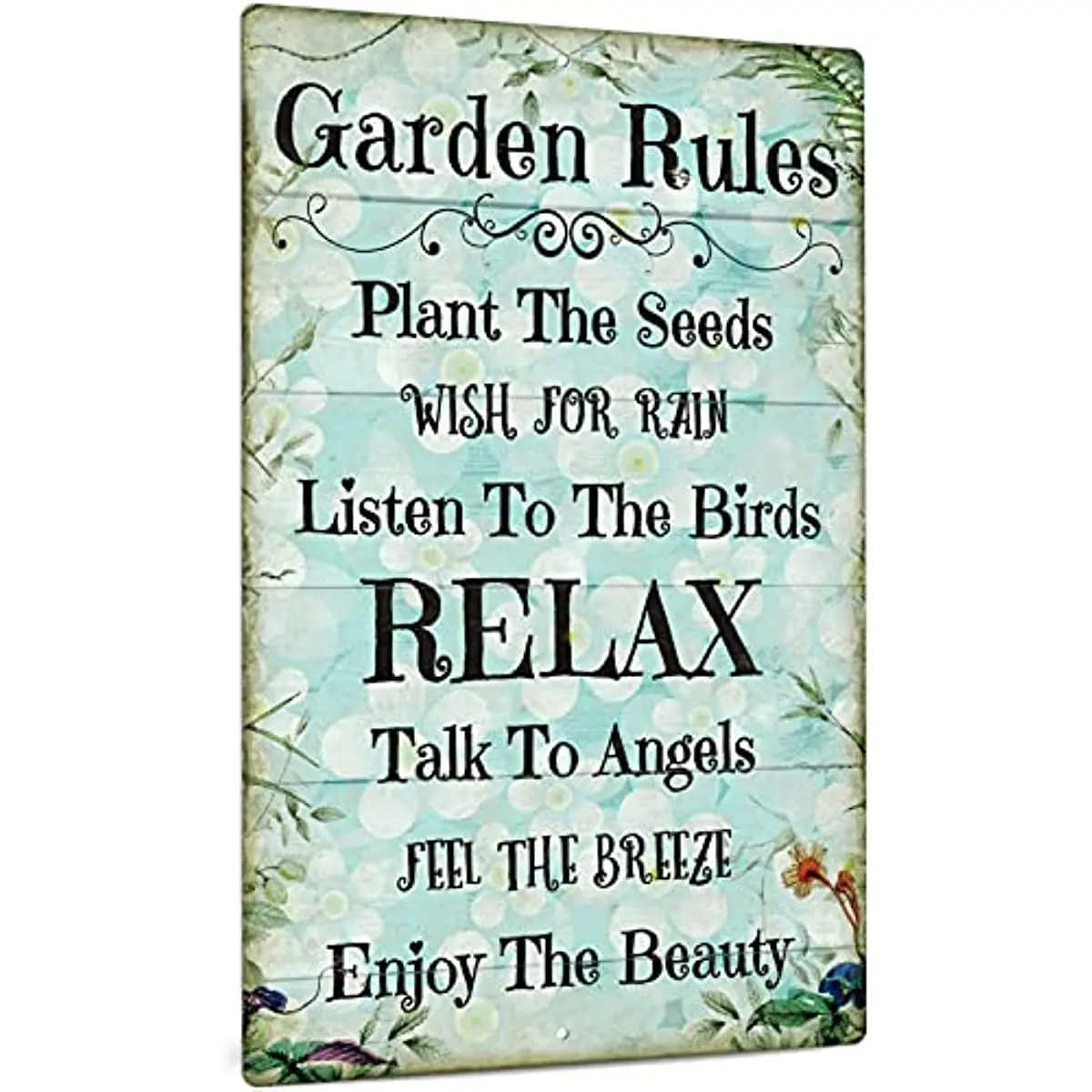 

Funny Garden Sign Decorative Outdoor Backyard Decor Gift for Gardeners Metal Sign Garden Rules