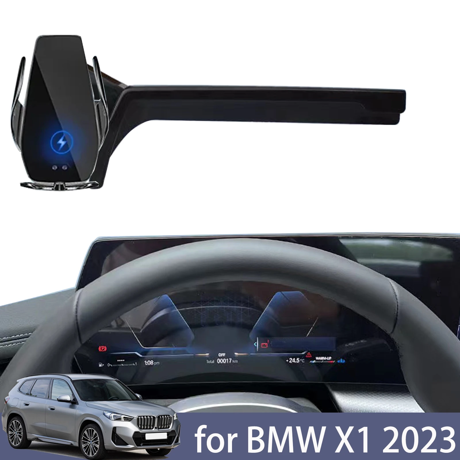 Supporto Per Telefono Da Auto Per Bmw X1 Ix1 2022 2023 2024 X2 Ix2 Staffa Per Schermo Dello Strumento Rack Di Ricarica Wireless Magnetico New Energy
