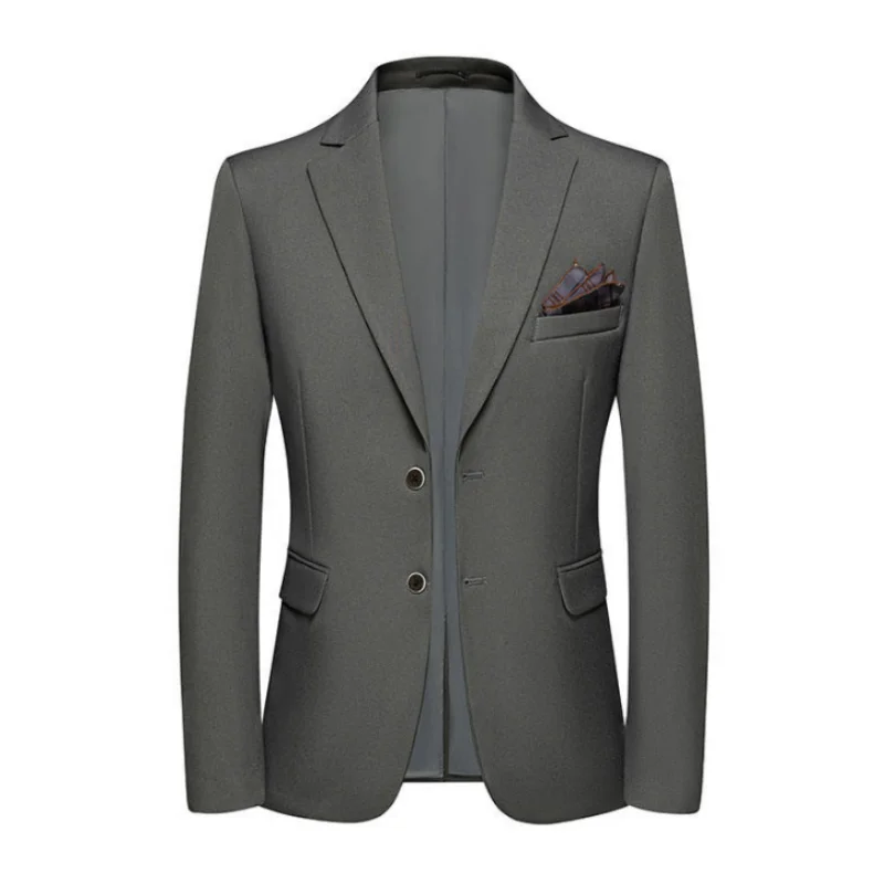 High Quality 2023 New Men's Fashion All-in-one Banquet Korean Version Slim Handsome Trend Business Casual  Four Seasons  Blazers 4