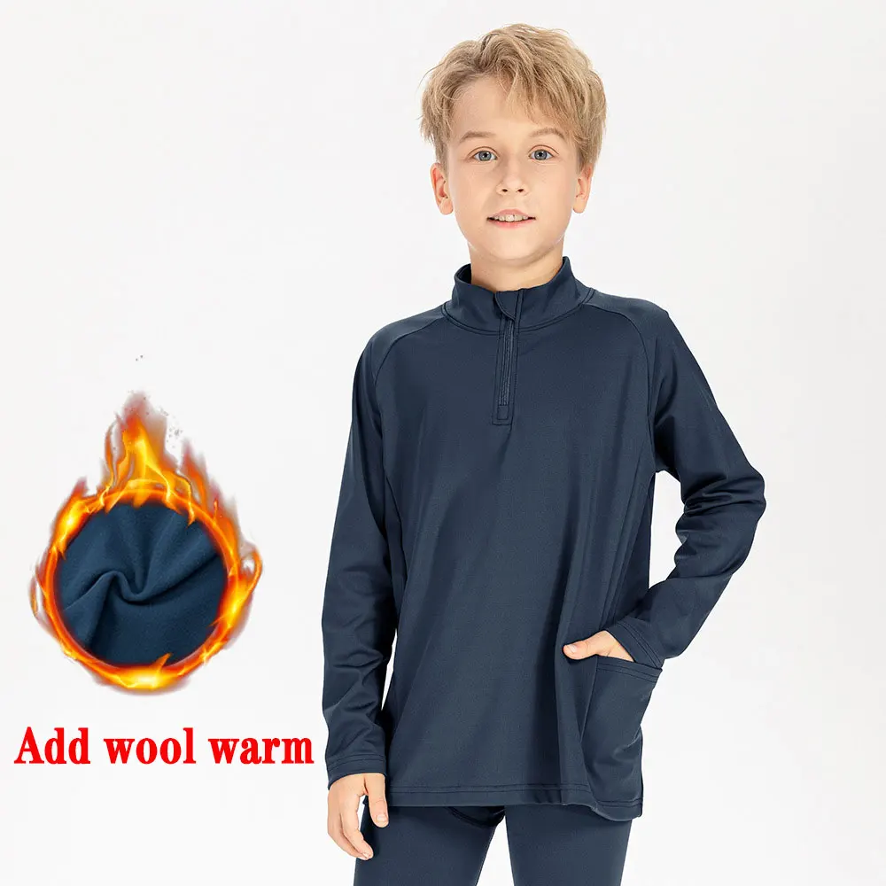 

Autumn and winter cashmere children's outdoor sports coat warm loose casual zipper fitness clothing training long sleeve childre