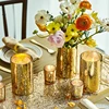 6PCs Gold Cylinder Vases Decorative Hurricane Candle Holder Wedding Table Centerpiece 6inch Vase Nordic Home Decor Gift 4